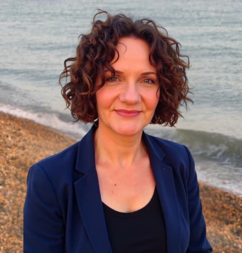 Helen Armour - Freelance Digital Marketing Consultant on the beach at Lee-on-Solent, Hampshire